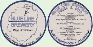 beer coaster from Blue Point Brewing Co. ( NY-BLNE-1 )