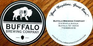 beer coaster from Buffalo Brewpub ( NY-BUBC-1 )