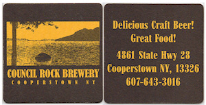 beer coaster from Cousins (Revolution)Ale Works ( NY-COUR-1 )