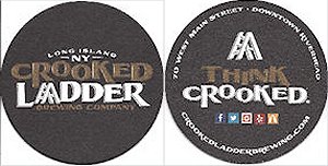 beer coaster from Crossroads Brewing Co. ( NY-CROK-1A )