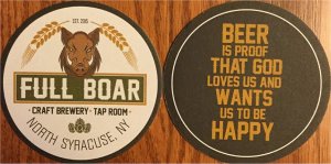 beer coaster from Fulton Chain Craft Brewery ( NY-FBO-1 )