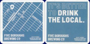 beer coaster from Five Star Brewing Co. ( NY-FIVE-2 )