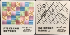 beer coaster from Five Star Brewing Co. ( NY-FIVE-4 )