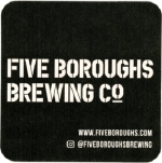 beer coaster from Five Star Brewing Co. ( NY-FIVE-5 )