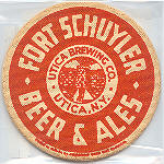 beer coaster from Utica Club ( NY-FORT-1 )