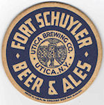 beer coaster from Utica Club ( NY-FORT-1A )