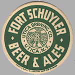 beer coaster from Utica Club ( NY-FORT-1C )