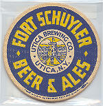 beer coaster from Utica Club ( NY-FORT-2 )