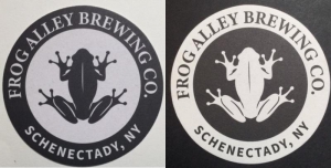 beer coaster from From the Ground Brewery ( NY-FROG-2 )