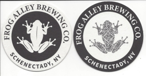 beer coaster from From the Ground Brewery ( NY-FROG-3 )