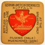 beer coaster from Germania Brewing Co. ( NY-GAB-1 )