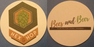 beer coaster from Hidden Springs Brewhouse ( NY-HEXA-1 )