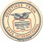 beer coaster from International Breweries, Inc. ( NY-IBWS-1934 )