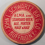 beer coaster from Schwarzenbach Brewing Co. ( NY-JLS-1B )