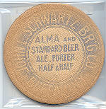 beer coaster from Schwarzenbach Brewing Co. ( NY-JLS-1D )