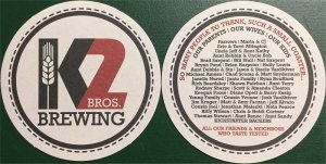 beer coaster from Keegan Ales ( NY-K2BR-1 )