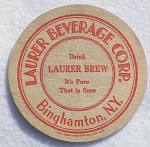 beer coaster from Ledge Hill Brewing Co ( NY-LAU-1 )