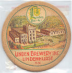 beer coaster from Lion Brewery of New York City ( NY-LIND-2 )