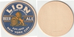 beer coaster from Liquid Shoes Brewing ( NY-LION-1A )