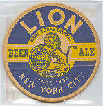 beer coaster from Liquid Shoes Brewing ( NY-LION-2 )