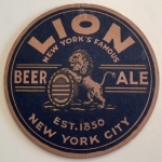 beer coaster from Liquid Shoes Brewing ( NY-LION-3 )