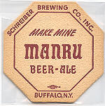 beer coaster from Schusler, John, Brewing Co. ( NY-MAN-2 )