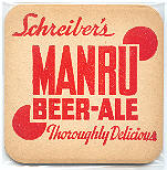 beer coaster from Schusler, John, Brewing Co. ( NY-MAN-3 )