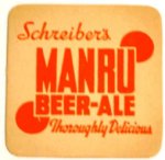 beer coaster from Schusler, John, Brewing Co. ( NY-MAN-3B )