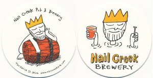 beer coaster from Naked Dove Brewing ( NY-NAIL-1 )