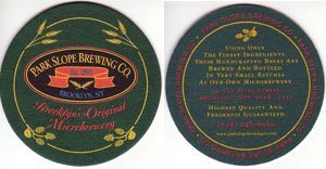 beer coaster from Parlor City Brewery ( NY-PARK-2 )