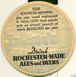 beer coaster from Rock Valley Brewing Company ( NY-ROC-6B )