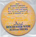 beer coaster from Rock Valley Brewing Company ( NY-ROC-6C )