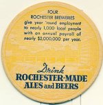 beer coaster from Rock Valley Brewing Company ( NY-ROC-6D )