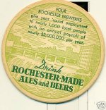 beer coaster from Rock Valley Brewing Company ( NY-ROC-6F )