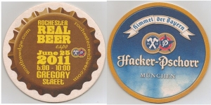 beer coaster from Rock Valley Brewing Company ( NY-ROCH-1 )