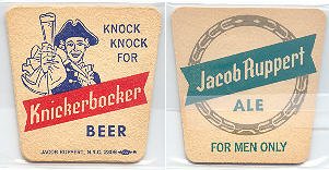 beer coaster from Ruppert, Jacob ( NY-RUP-21 )