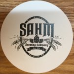 beer coaster from Saint James Brewery ( NY-SAHM-1 )