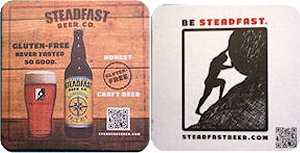 beer coaster from Steel Leaf Brewing Company ( NY-STDF-1 )