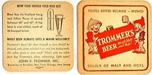 beer coaster from Trouble Brewing Co ( NY-TMR-83 )