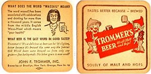 beer coaster from Trouble Brewing Co ( NY-TMR-85 )