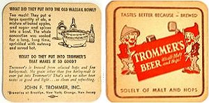 beer coaster from Trouble Brewing Co ( NY-TMR-86 )