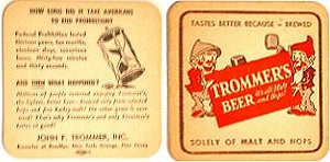 beer coaster from Trouble Brewing Co ( NY-TMR-88 )