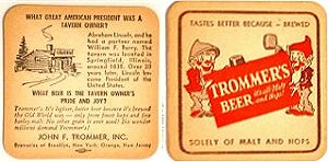 beer coaster from Trouble Brewing Co ( NY-TMR-90 )