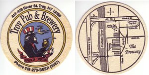 beer coaster from Tsingchuen Brewing Co ( NY-TROY-4 )