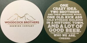 beer coaster from Woodland Hop Farm & Fermentation ( NY-WCO-2 )