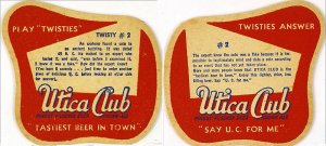 beer coaster from West End - Saranac ( NY-WEB-36 )