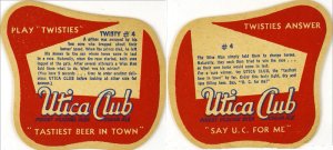 beer coaster from West End - Saranac ( NY-WEB-38 )