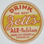 beer coaster from Zeus Brewing Co. ( NY-ZETT-1 )