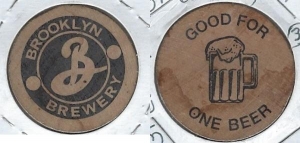 beer token/coin from Brown & Moran Brewing Co. ( NY-BROK-TOK-1 )