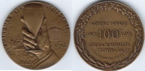 beer token/coin from Schmedtje, Adolph H., Brewery ( NY-SCHF-TOK-4 )